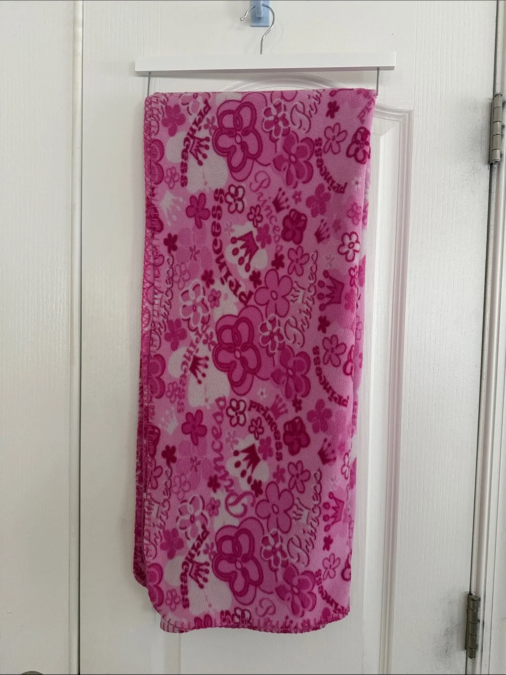 Pink Floral Princess Fleece Blanket